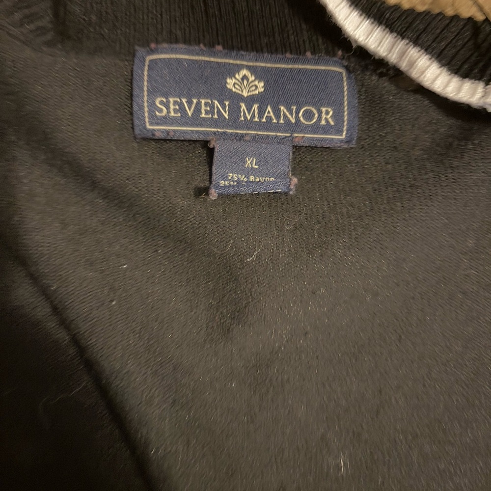 Seven Manor Cardigan with a white trim. Size XL
